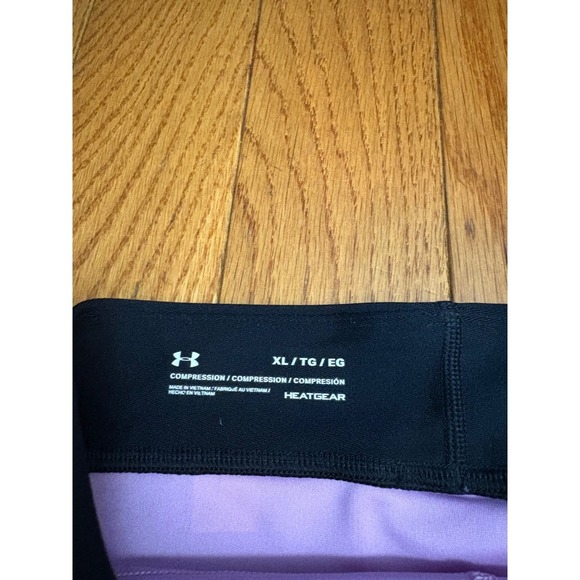 Women's Under Armour XL HeatGear Compression Crop Leggings Purple Athletic - Picture 7 of 8